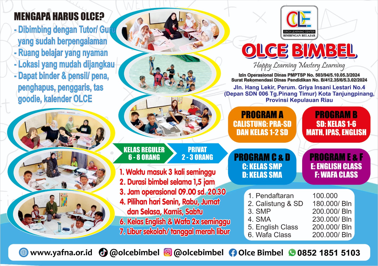 OLCE Buka Pendaftaran Tahun Ajaran Baru: Belajar Dengan Bahagia, Bertumbuh dengan Prestasi
